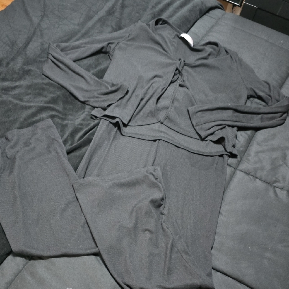 Women's Black Lounge Set, 2 Piece